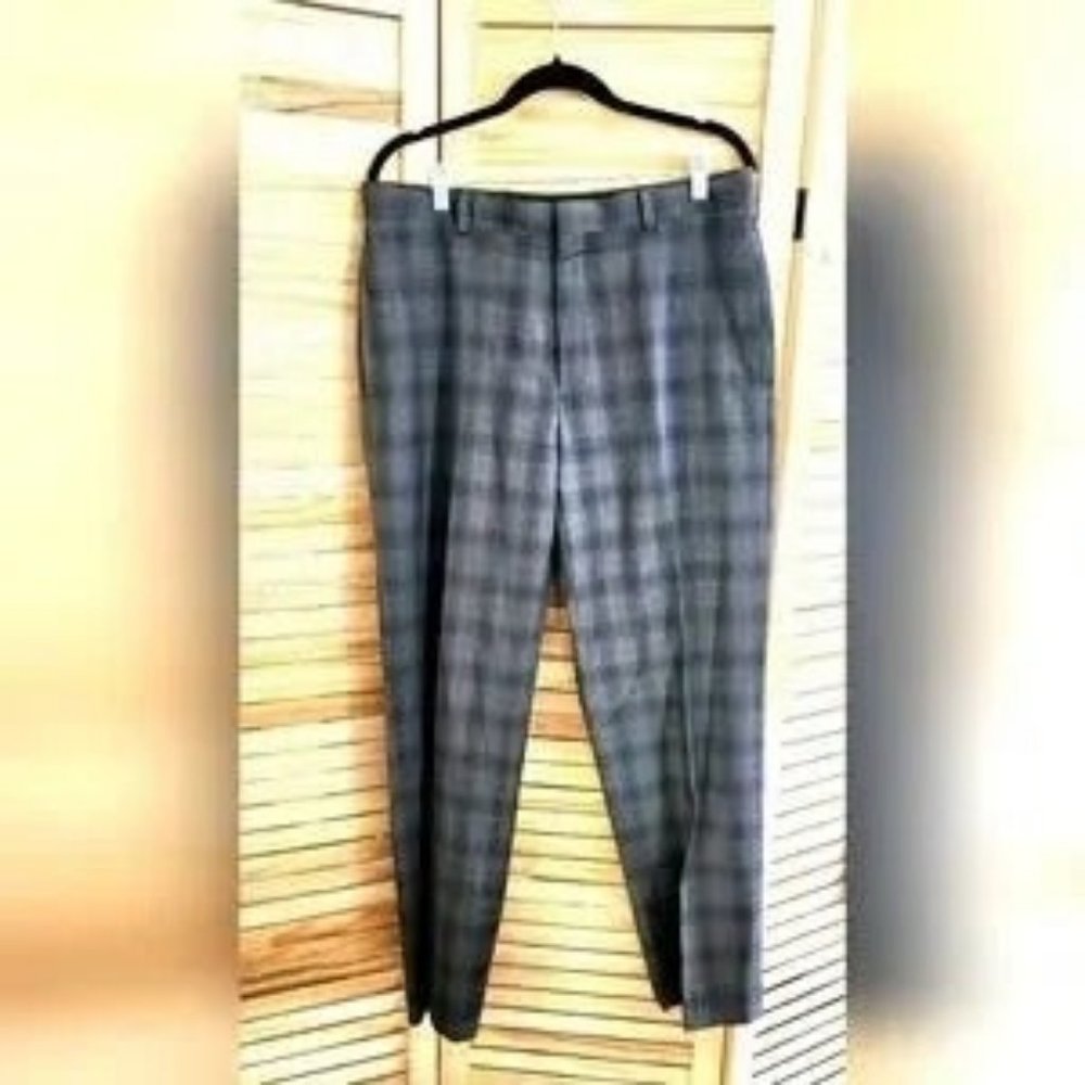 Gray & Black Plaid Slacks - 38W 30L